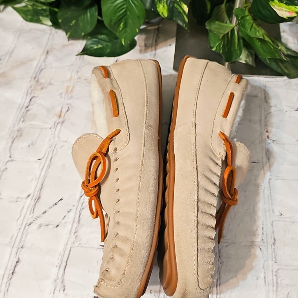 Coach Suede/Sherling  Beige Moccasins 9D - Picture 6 of 11